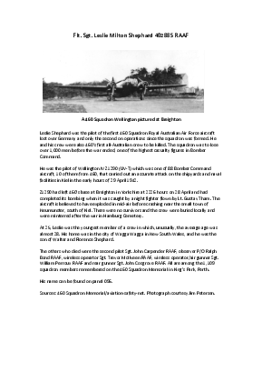 A preview of a PDF biography for Shephard, Leslie Milton